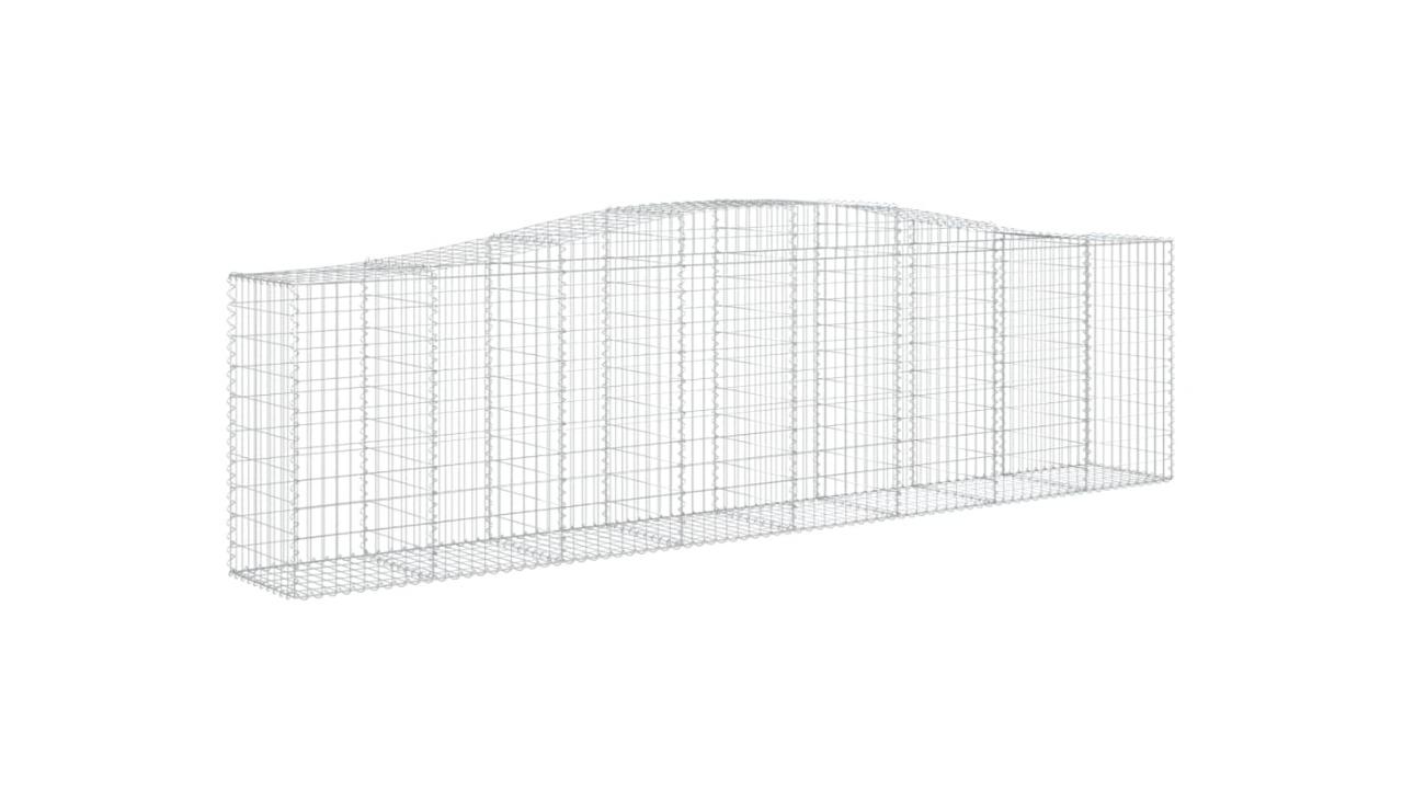vidaXL 10 Piece Galvanised Iron Arched Gabion Basket - 400 x 50 x 120cm 