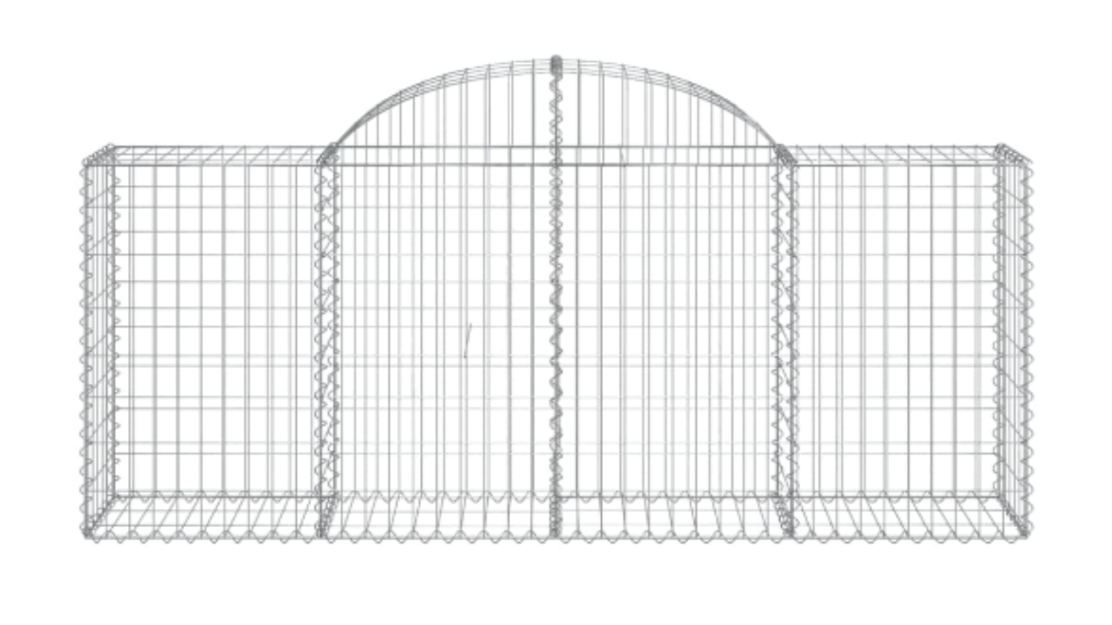 vidaXL 5 Piece Galvanised Iron Arched Gabion Basket - 200 x 50 x 100cm