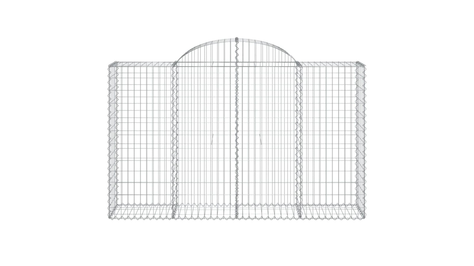 vidaXL 2 Piece Galvanised Iron Arched Gabion Basket - 200 x 50 x 120-140cm