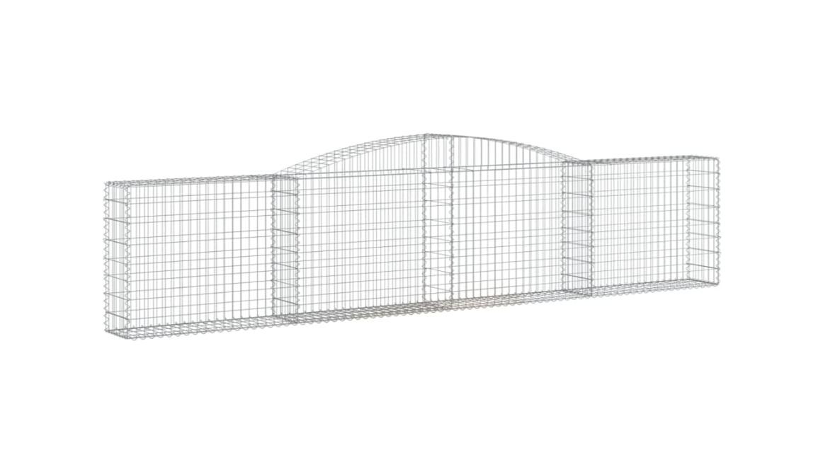 vidaXL 5 Piece Galvanised Iron Arched Gabion Basket - 400 x 30 x 100cm