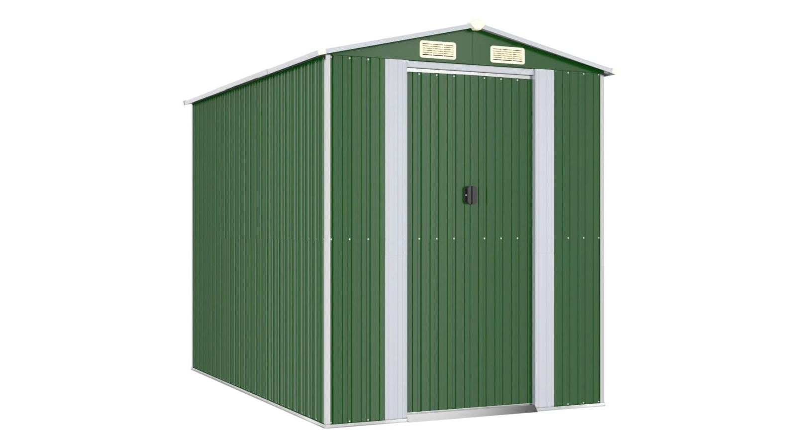 vidaXL Garden Shed Green Galvanised Steel - 192 x 274 x 223cm 