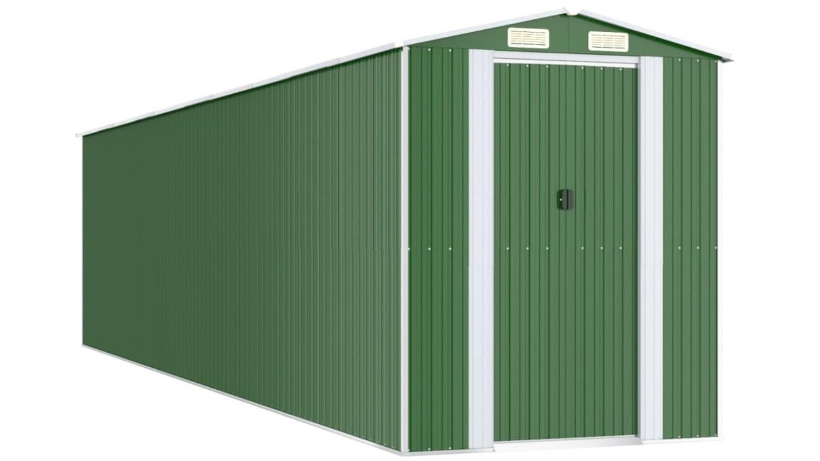 vidaXL Garden Shed Green Galvanised Steel - 192 x 855 x 223cm 