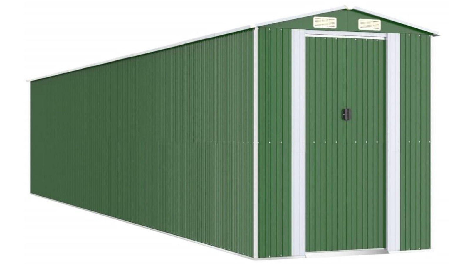 vidaXL Garden Shed Green Galvanised Steel - 192 x 1021 x 223cm 