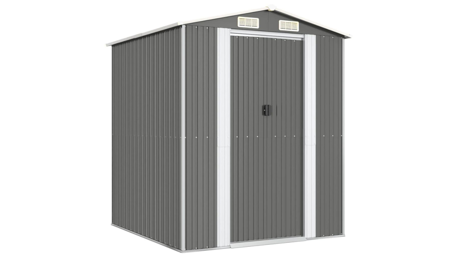 vidaXL Garden Shed Light Grey Galvanised Steel - 192 x 191 x 223cm 