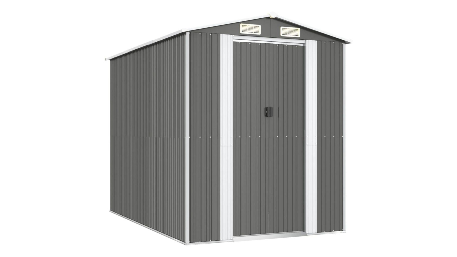 vidaXL Garden Shed Light Grey Galvanised Steel - 192 x 274 x 223cm 