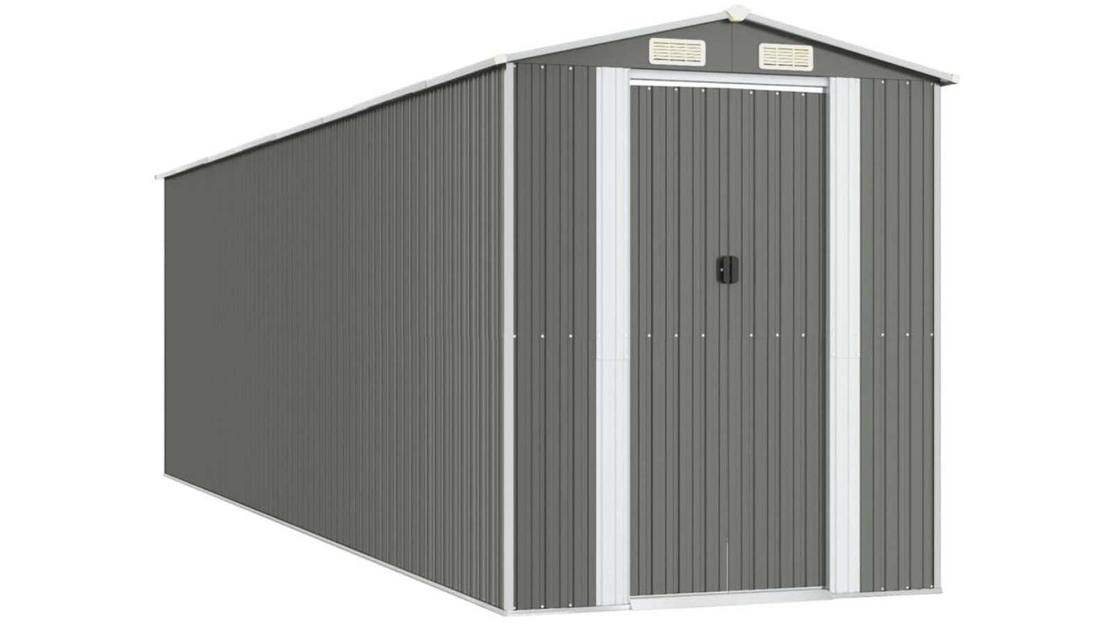 vidaXL Garden Shed Light Grey Galvanised Steel - 192 x 689 x 223cm 