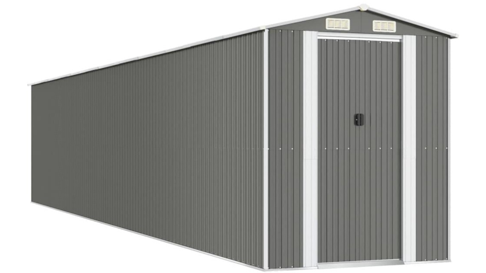 vidaXL Garden Shed Light Grey Galvanised Steel - 192 x 1021 x 223cm 