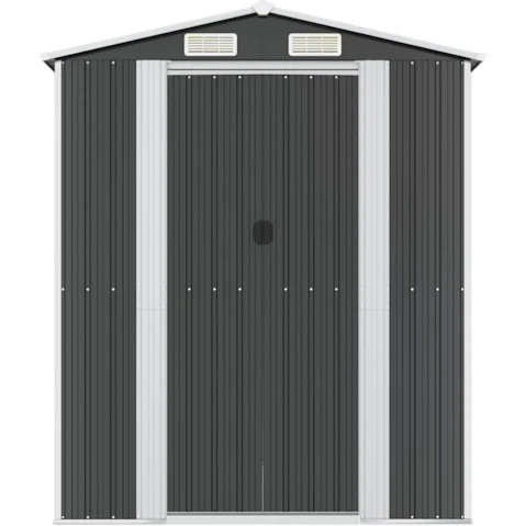 vidaXL Galvanised Steel Anthracite Garden Shed - 192 x 606 x 223cm