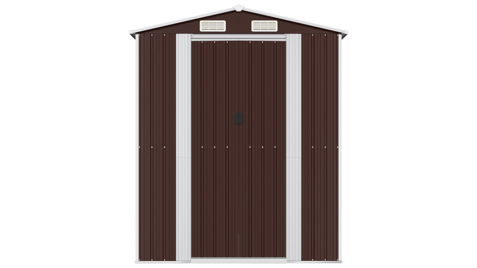 vidaXL Galvanised Steel Dark Brown Garden Shed - 192 x 440 x 223cm