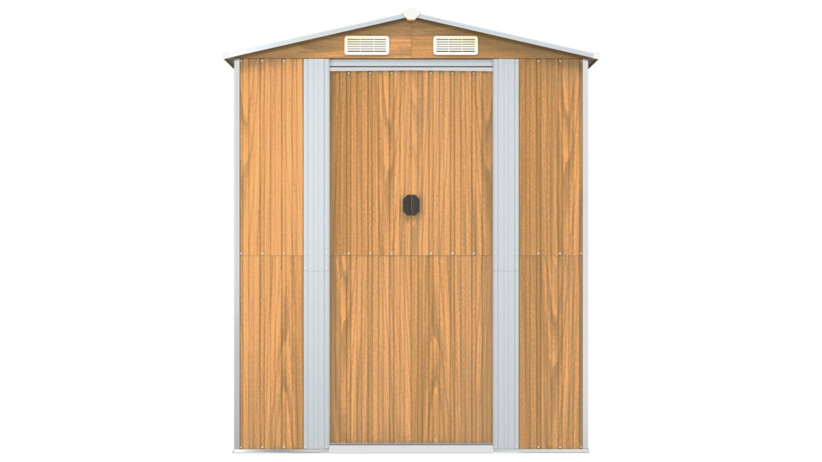 vidaXL Galvanised Steel Light Brown Garden Shed - 192 x 855 x 223cm