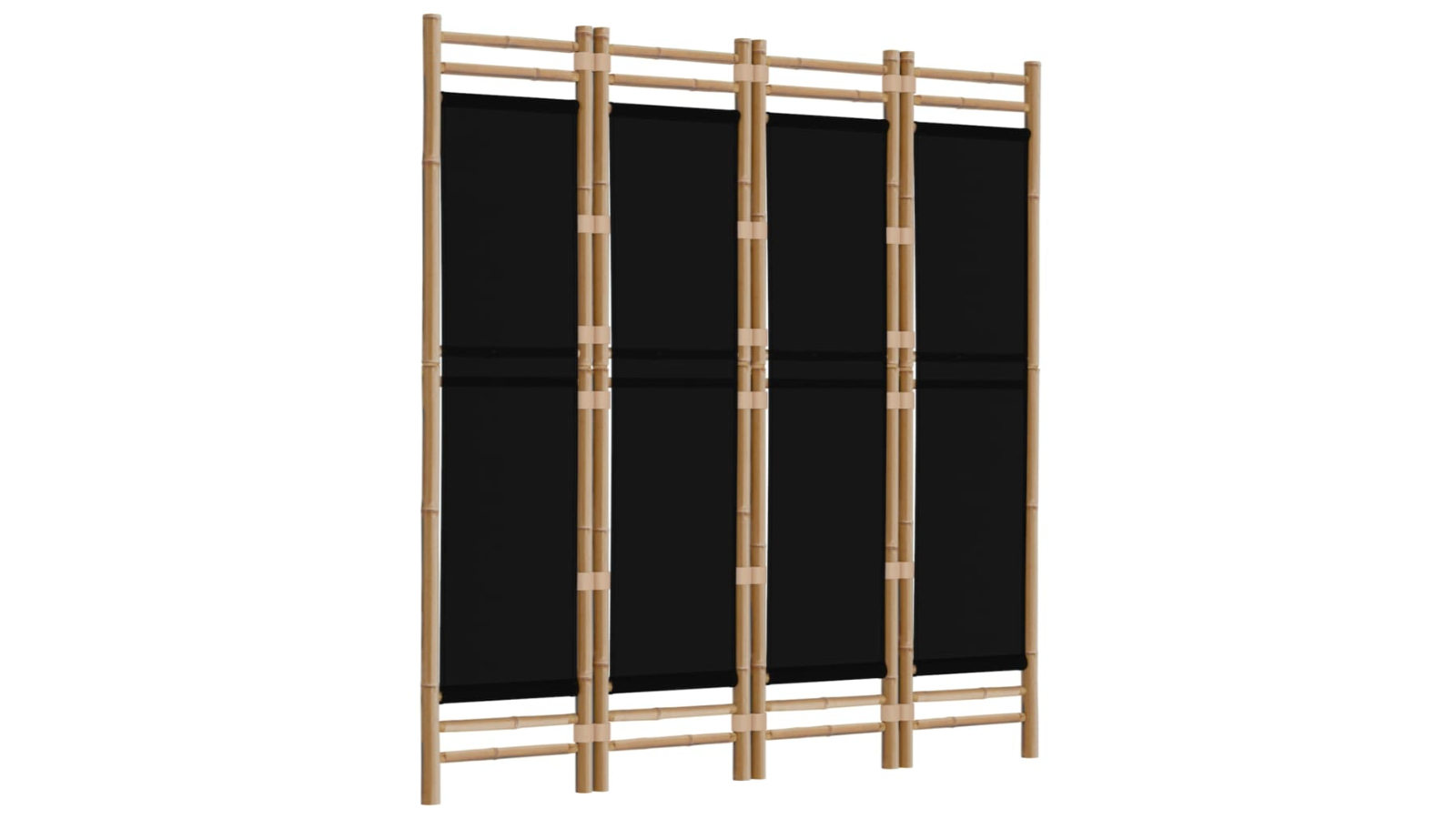 vidaXL 4-Panel Bamboo and Canvas 160cm Folding Room Divider