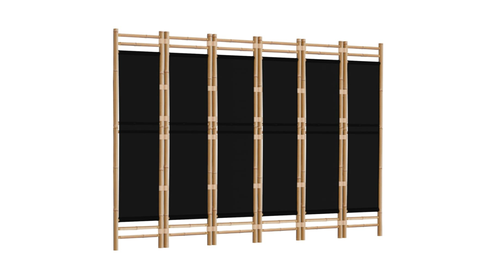 vidaXL 6-Panel Bamboo and Canvas 240cm Folding Room Divider