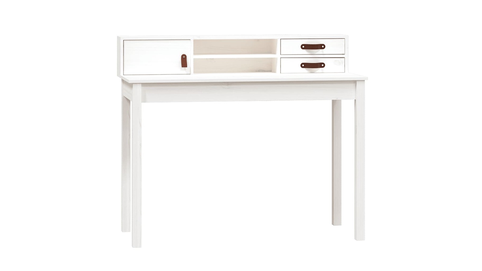 vidaXL White Solid Pine Wood 110 x 50 x 93cm Desk