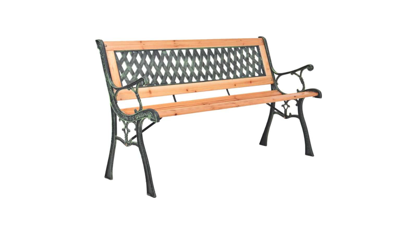 vidaXL Cast Iron and Solid Wood Fir 116cm Garden Bench