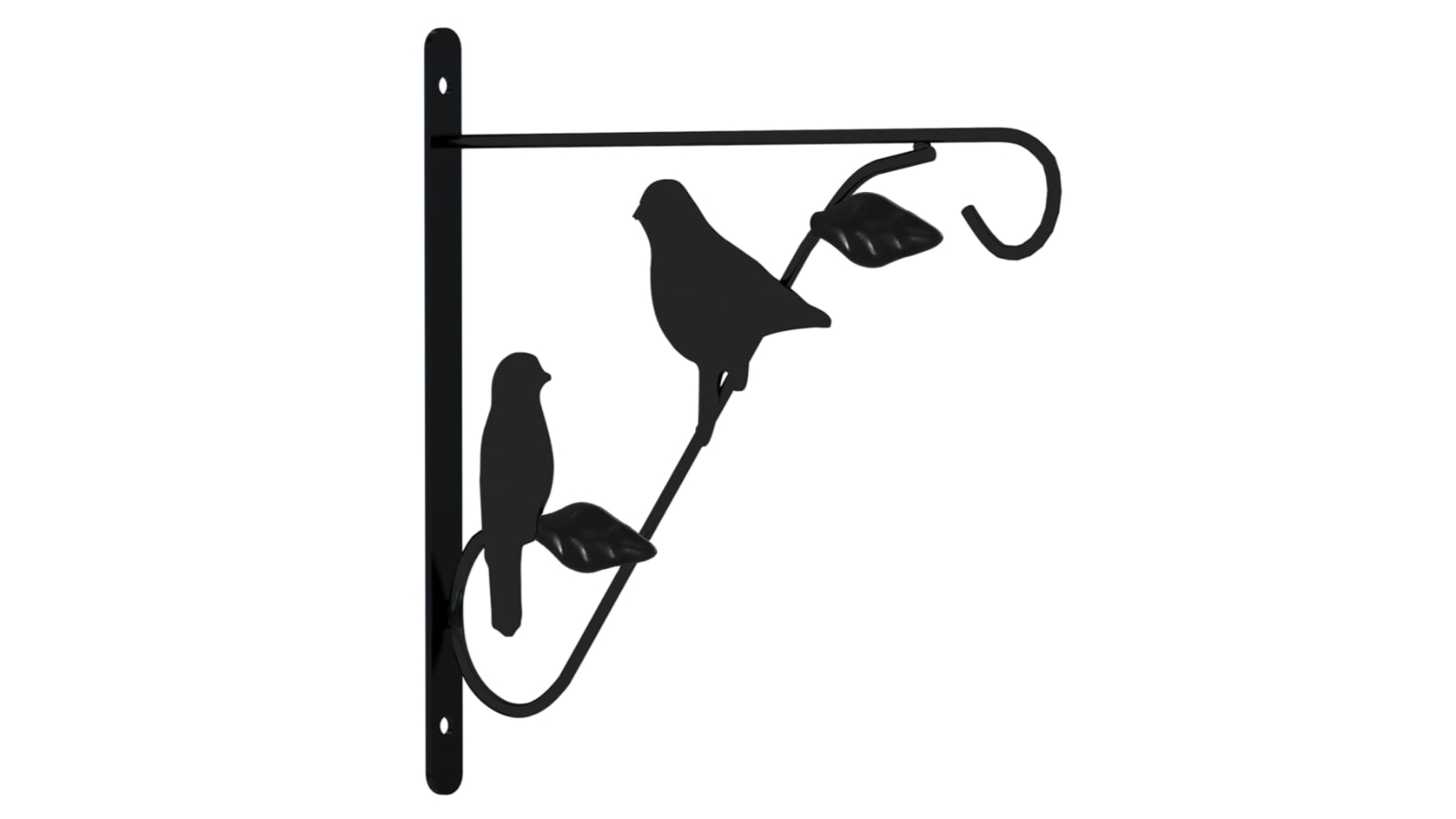 vidaXL 4 Piece Black Steel Hanging Basket Bracket 