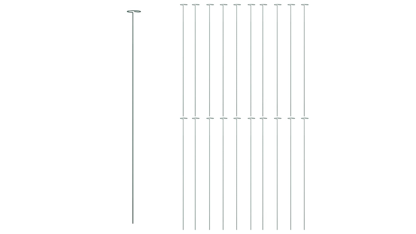 vidaXL 20 Piece Dark Green Steel 91cm Garden Plant Stakes