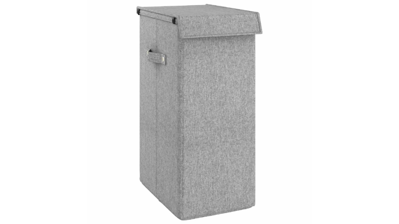 vidaXL Grey Faux Linen Fabric Foldable 26 x 34.5 x 59.5cm Laundry Hamper