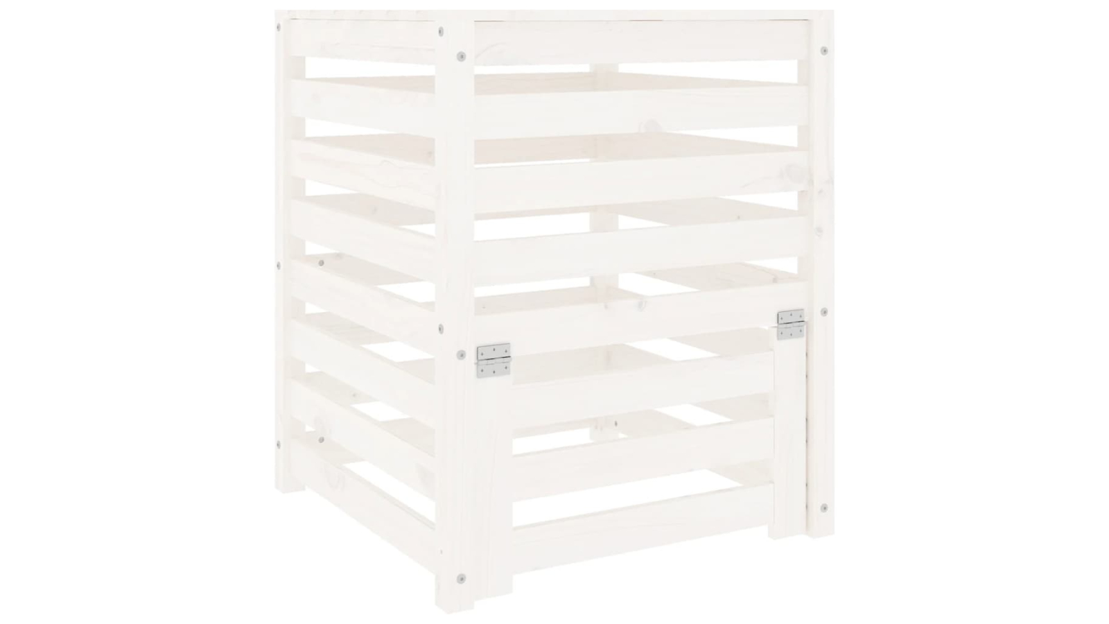 vidaXL White Solid Pinewood Composter - 63.5 x 63.5 x 77.5cm