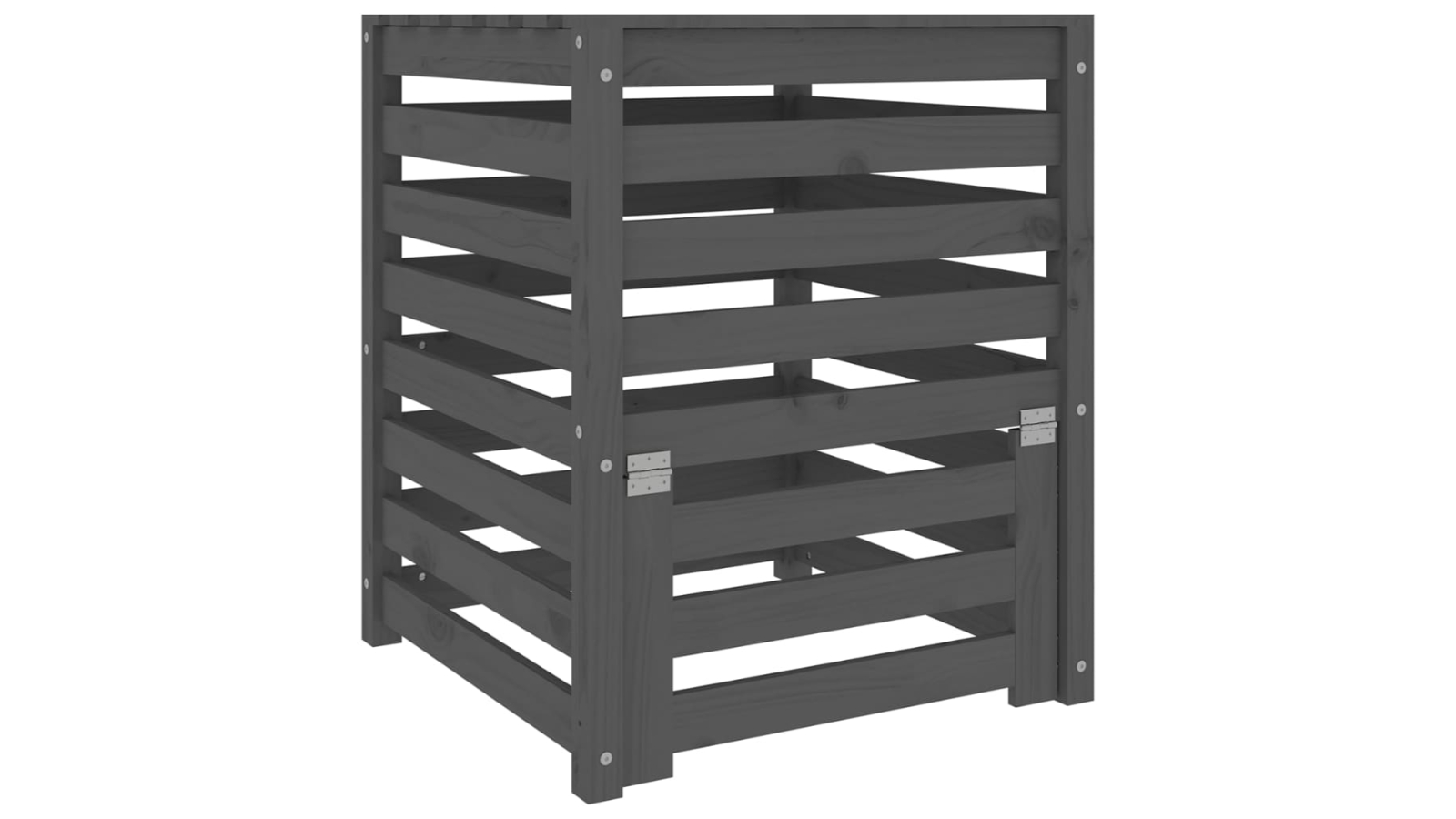 vidaXL Grey Solid Pinewood Composter - 63.5 x 63.5 x 77.5cm