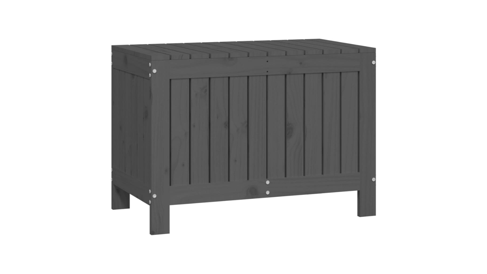 vidaXL Grey Solid Pine Wood 76 x 42.5 x 54cm Garden Storage Box