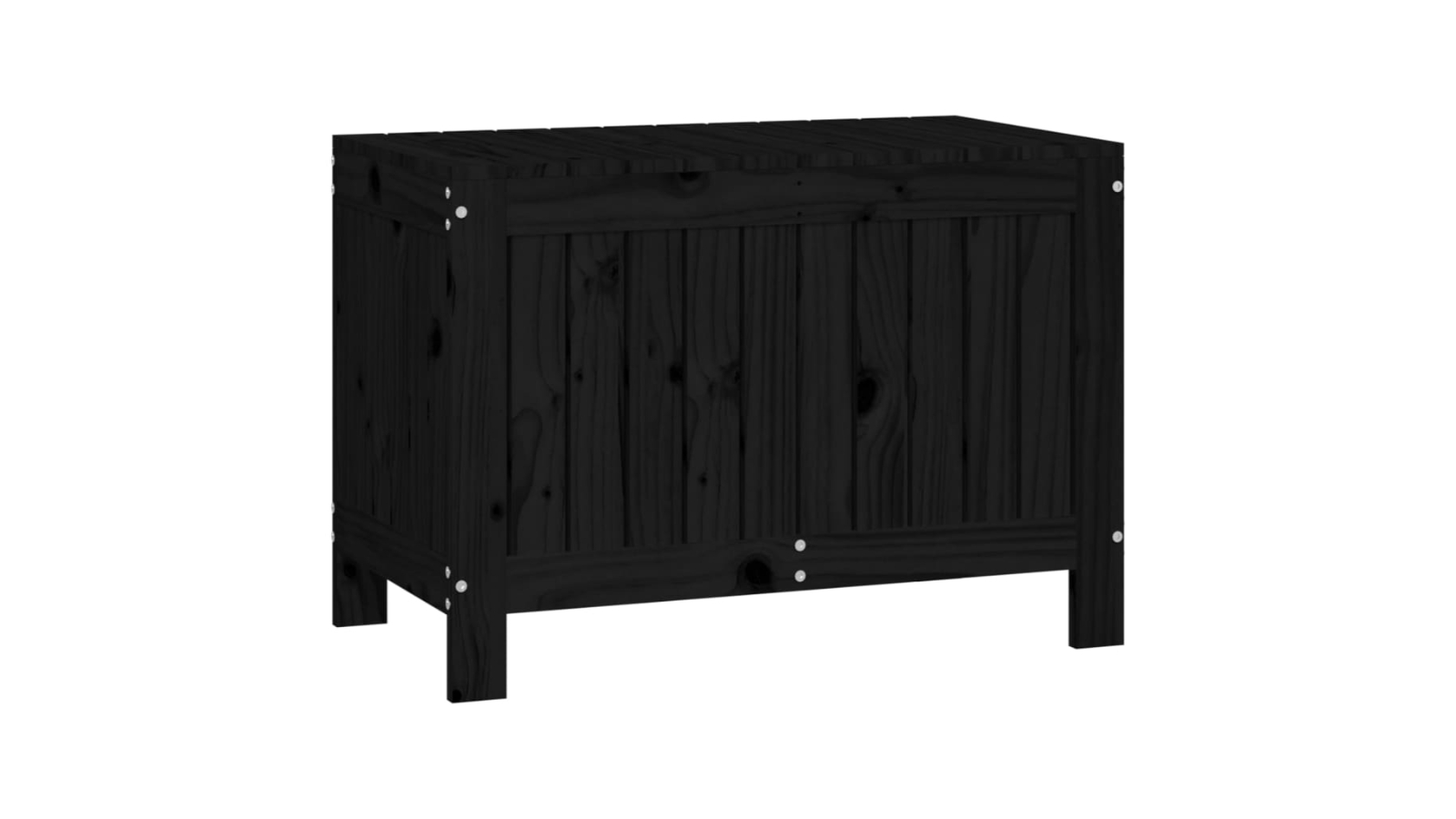 vidaXL Black Solid Pine Wood 76 x 42.5 x 54cm Garden Storage Box