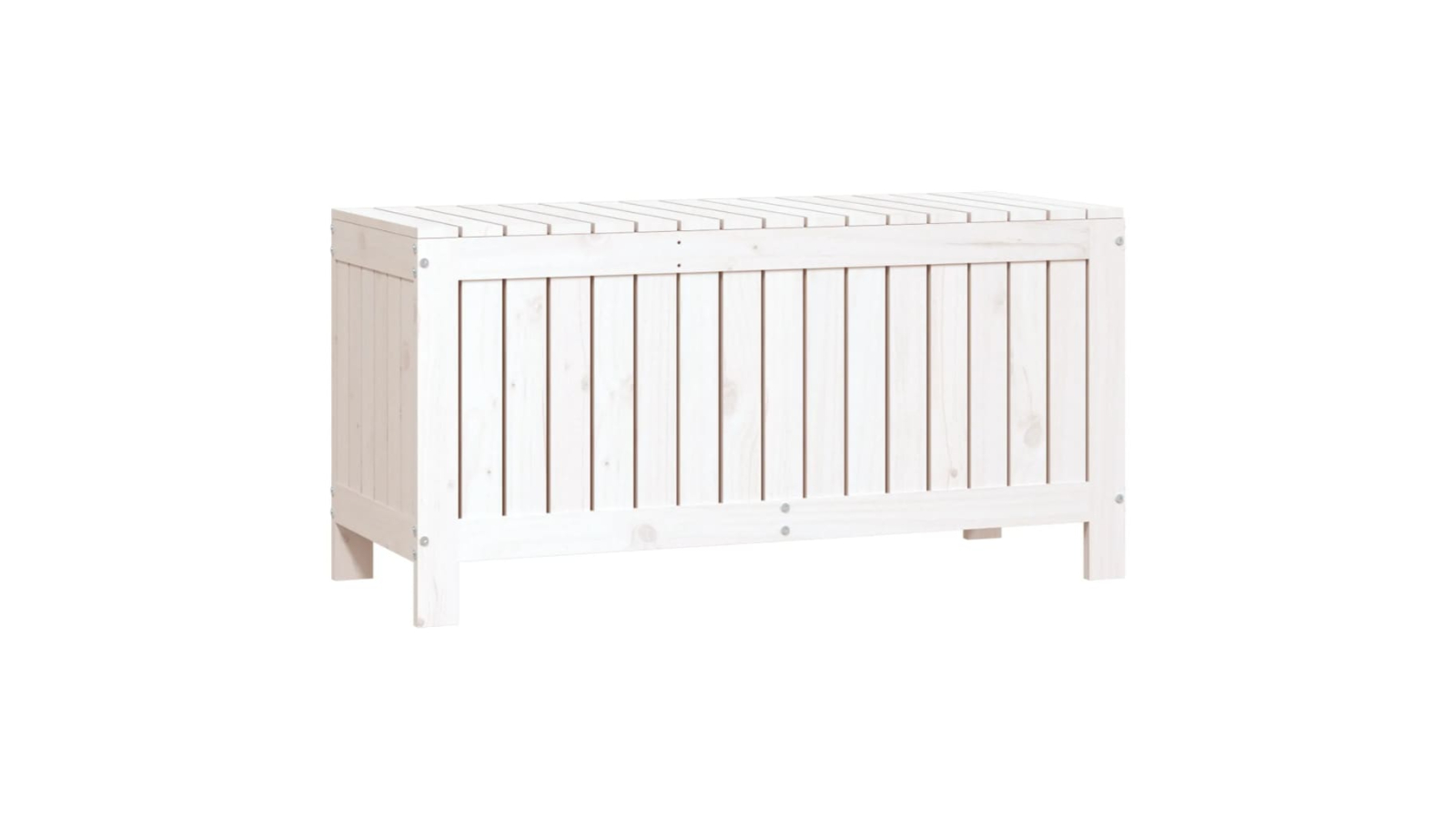 vidaXL White Solid Wood Pine 108 x 42.5 x 54cm Garden Storage Box 