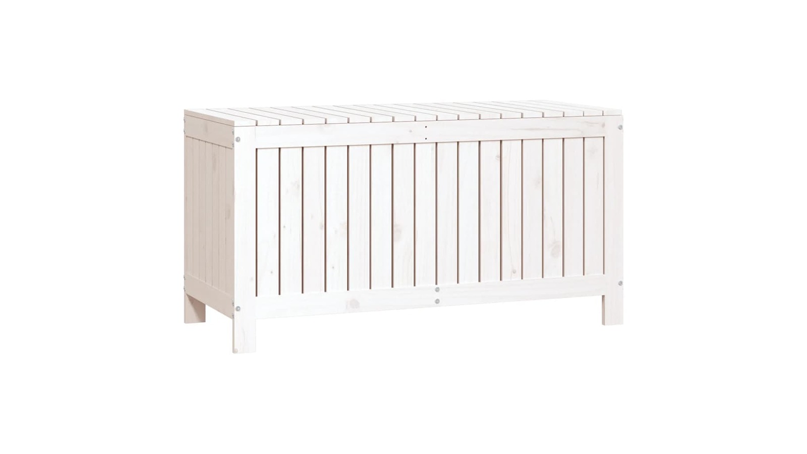 vidaXL White Solid Pine Wood 115 x 49 x 60cm Garden Storage Box