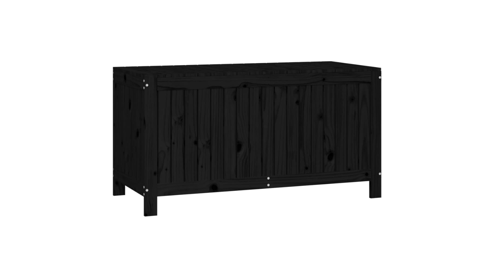vidaXL Black Solid Pine Wood 121 x 55 x 64cm Garden Storage Box