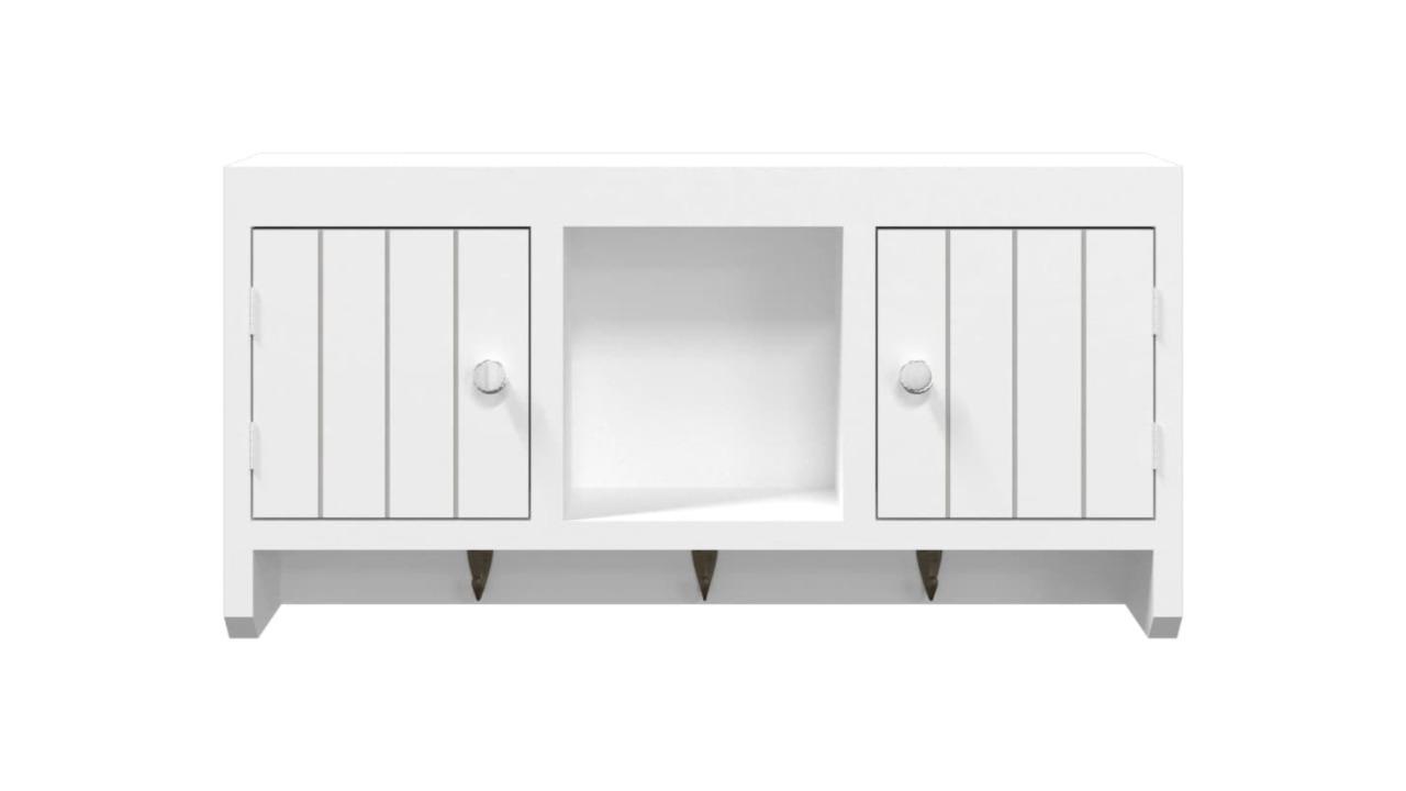vidaXL White Key Cabinet - 40 x 8.5 x 20cm