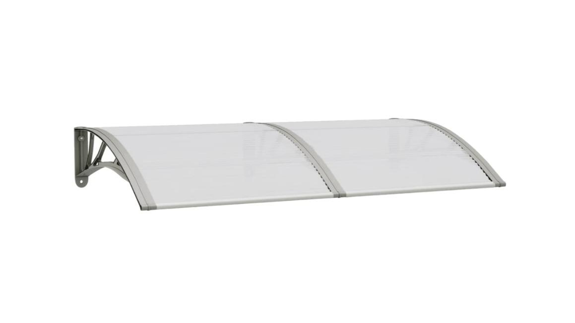 vidaXL Grey Polycarbonate Door Canopy - 150 x 80cm