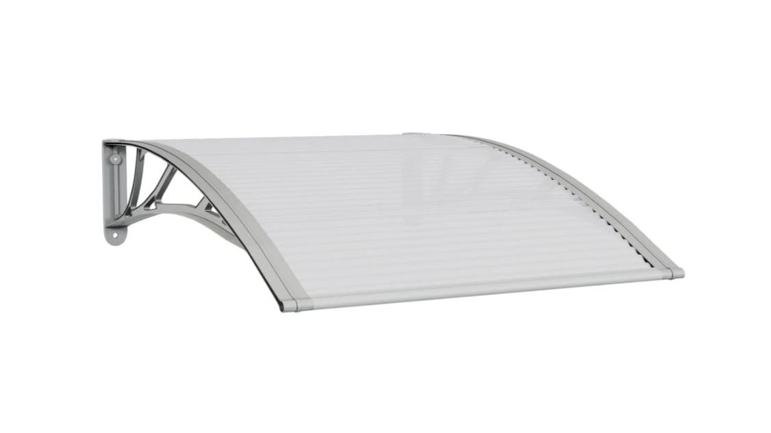 vidaXL Grey/Transparent Polycarbonate Door Canopy - 100 x 80cm
