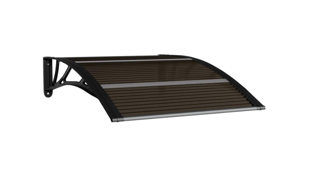 vidaXL Black Polycarbonate Door Canopy - 100 x 80cm