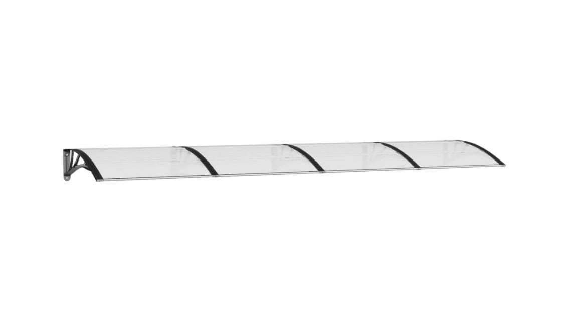 vidaXL Black/Transparent  Polycarbonate Door Canopy - 350 x 75cm