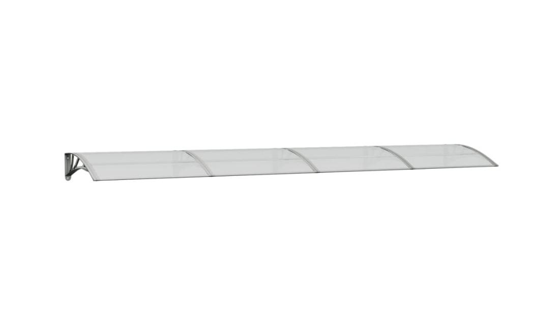 vidaXL Grey/Transparent Polycarbonate Door Canopy - 400 x 80cm