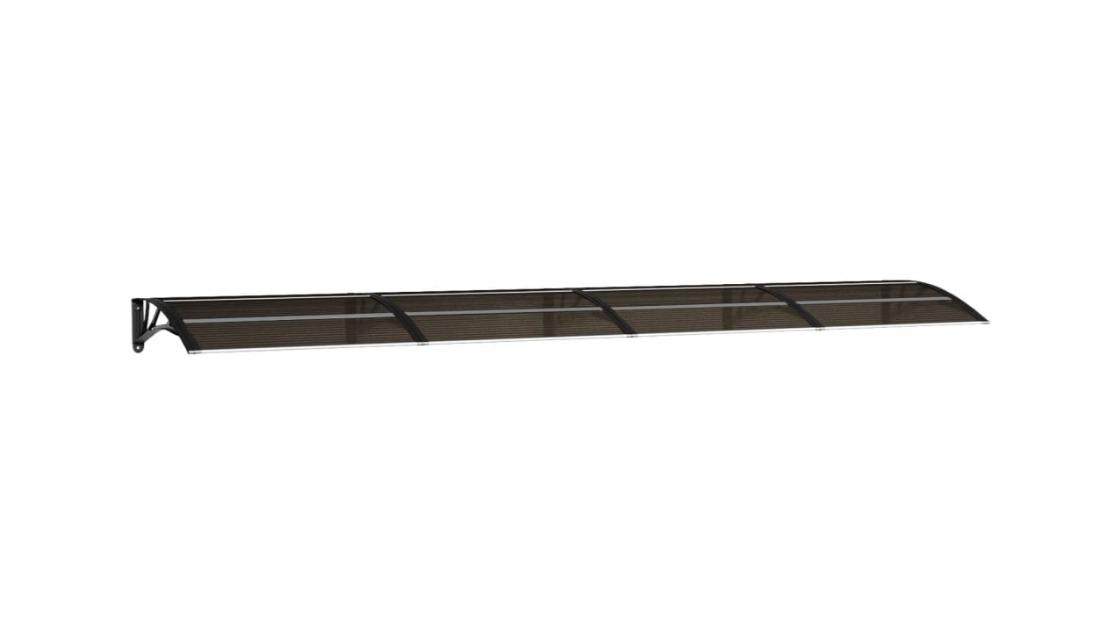vidaXL Black Polycarbonate Door Canopy - 400 x 80cm