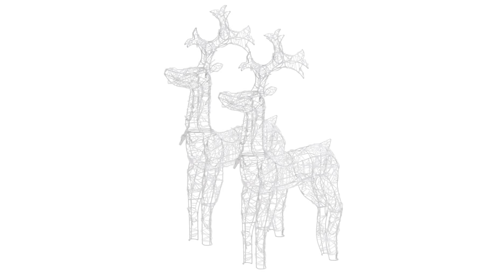 vidaXL 2 Piece 60 x 16 x 100cm Acrylic Reindeer Christmas Decorations - Cold White