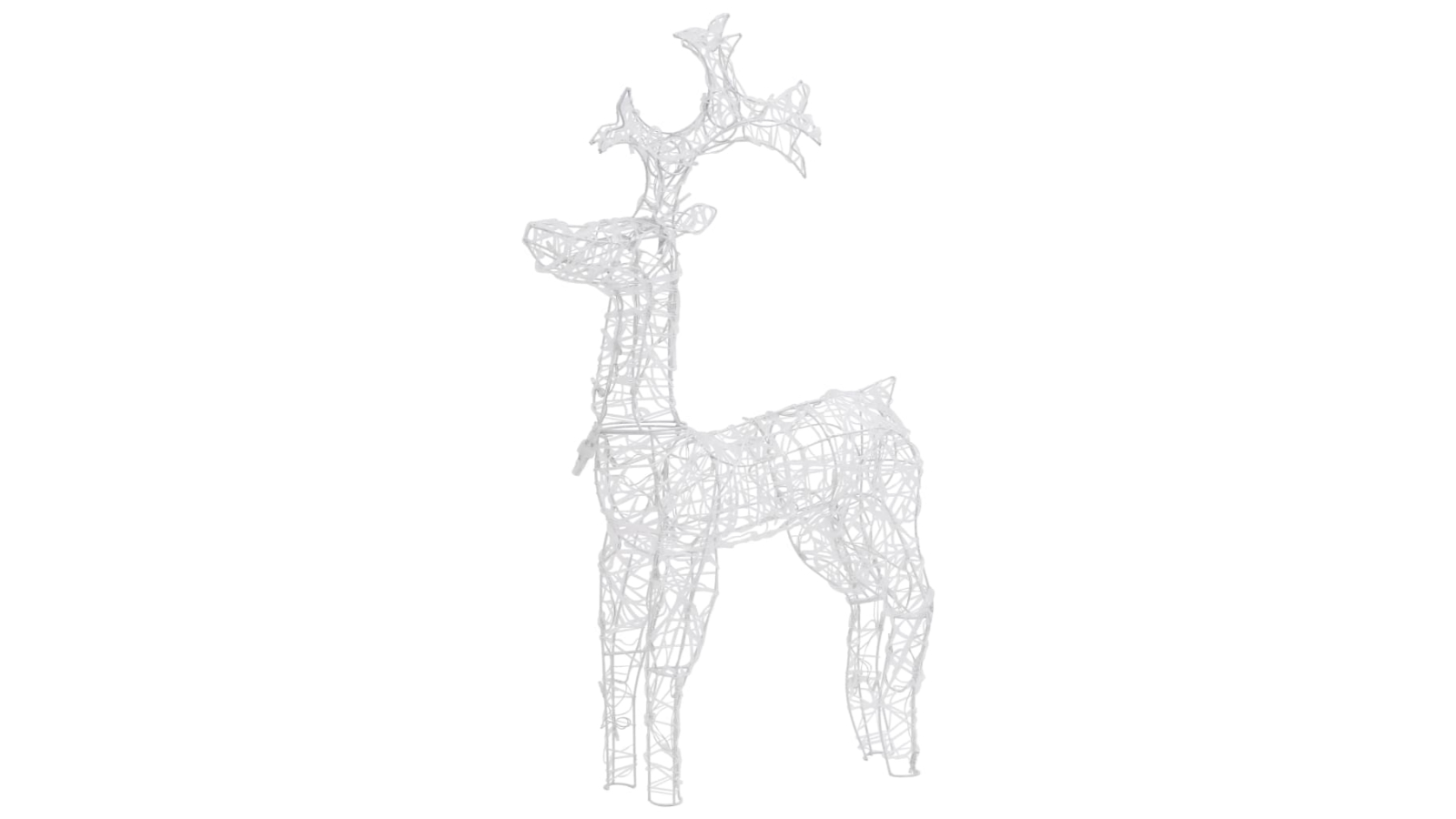 vidaXL 2 Piece 60 x 16 x 100cm Acrylic Reindeer Christmas Decorations - Warm White
