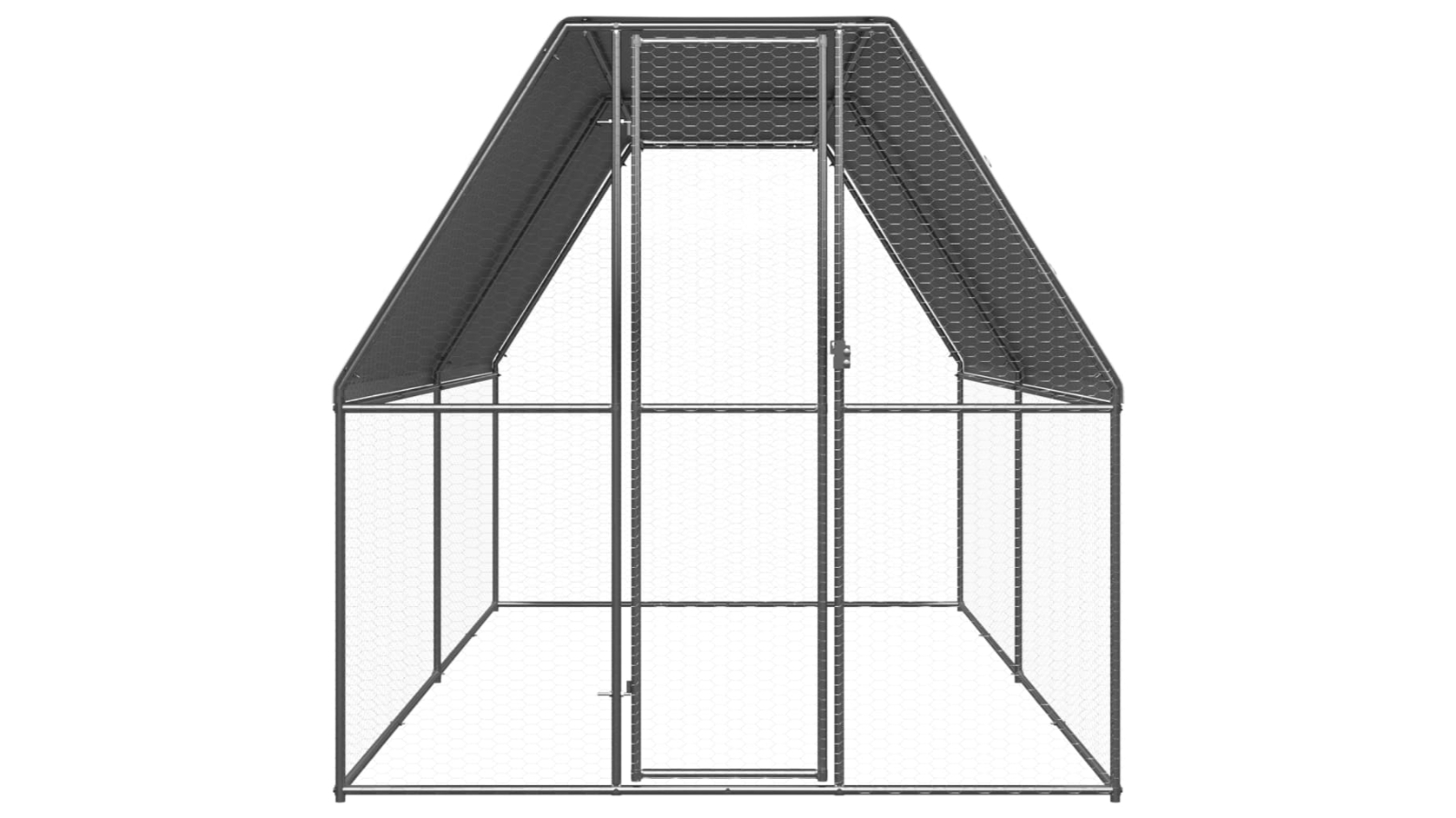 vidaXL Galvanised Steel Outdoor Chicken Cage - Extra Small