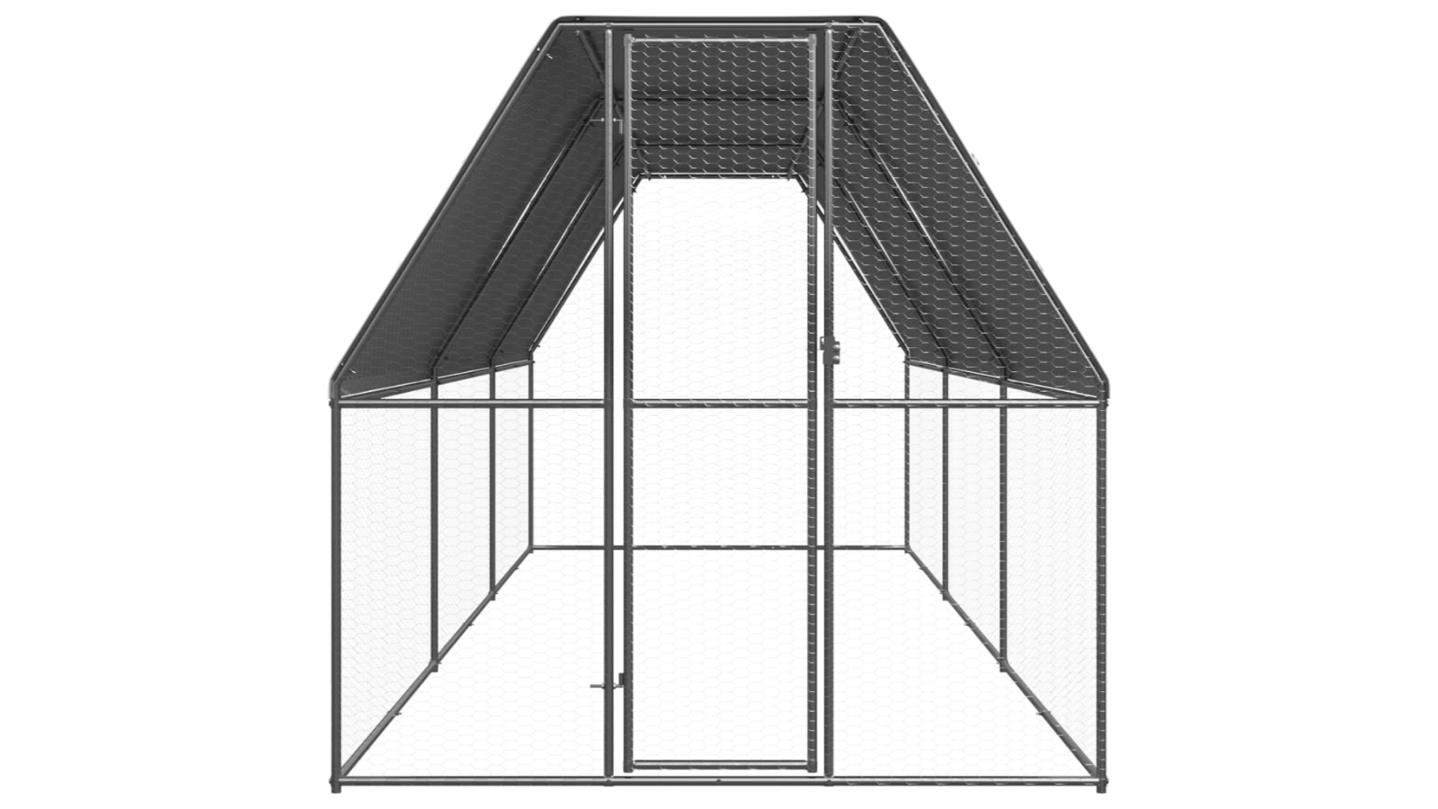 vidaXL Galvanised Steel Outdoor Chicken Cage - Small