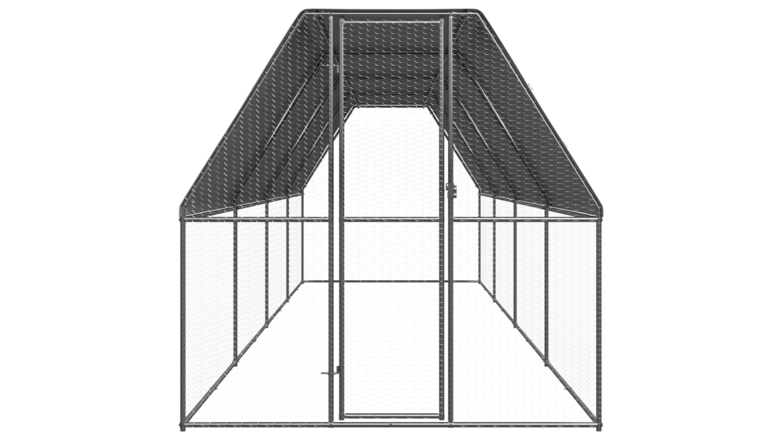 vidaXL Galvanised Steel Outdoor Chicken Cage - Medium