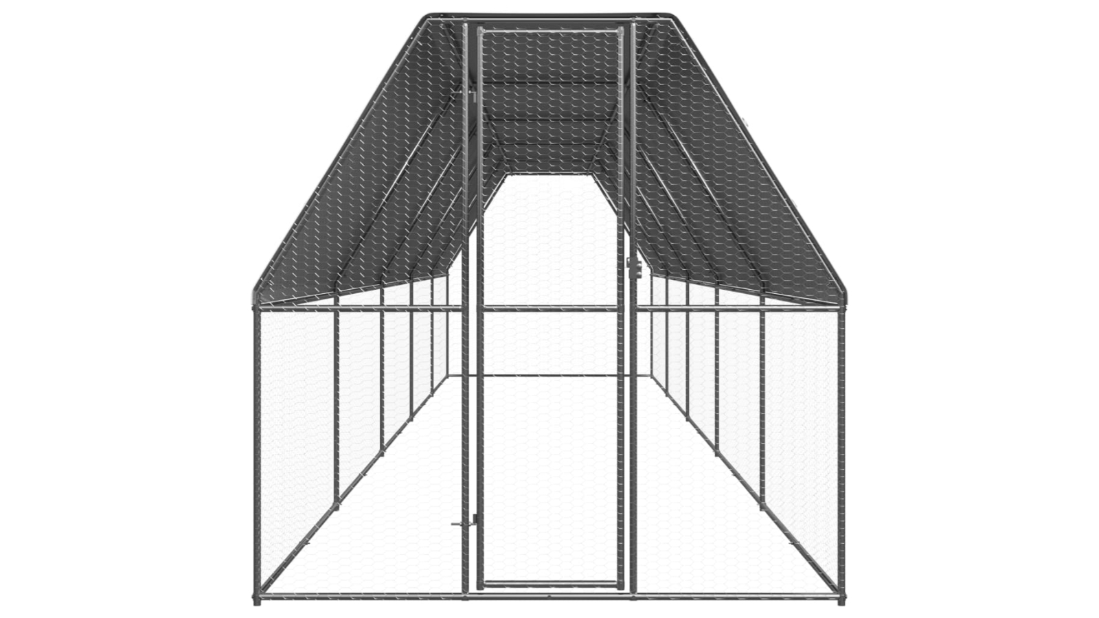 vidaXL Galvanised Steel Outdoor Chicken Cage - Large