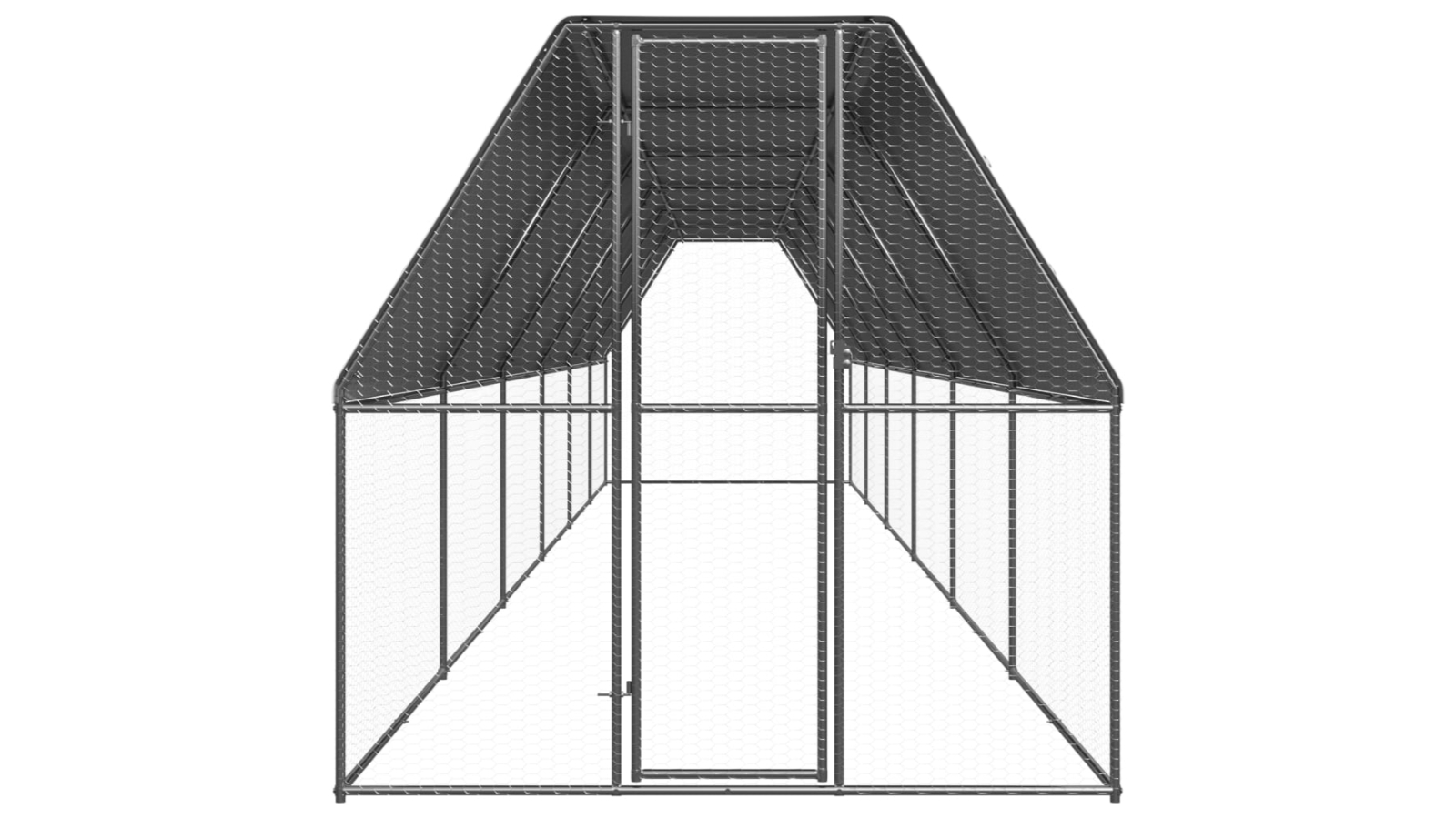 vidaXL Galvanised Steel Outdoor Chicken Cage - Extra Large