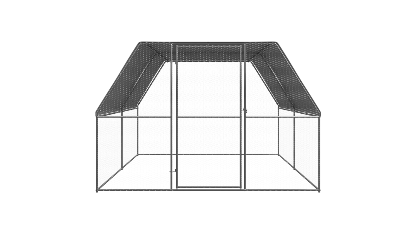 vidaXL Galvanised Steel Outdoor Chicken Cage - Extra Small