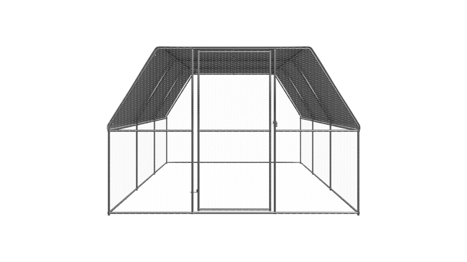 vidaXL Galvanised Steel Outdoor Chicken Cage - Small