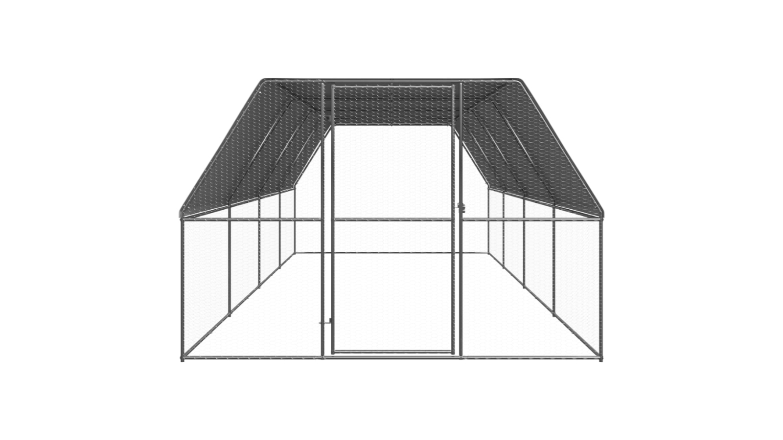 vidaXL Galvanised Steel Outdoor Chicken Cage - Medium