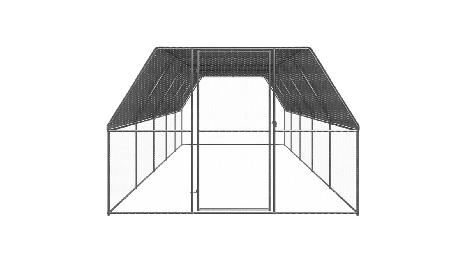 vidaXL Galvanised Steel Outdoor Chicken Cage - Large