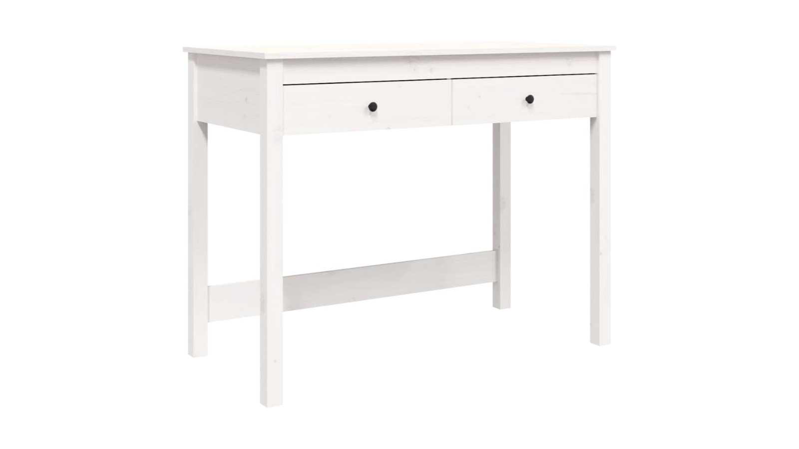 vidaXL White Solid Pine Wood 100 x 50 x 78cm Desk with Drawer