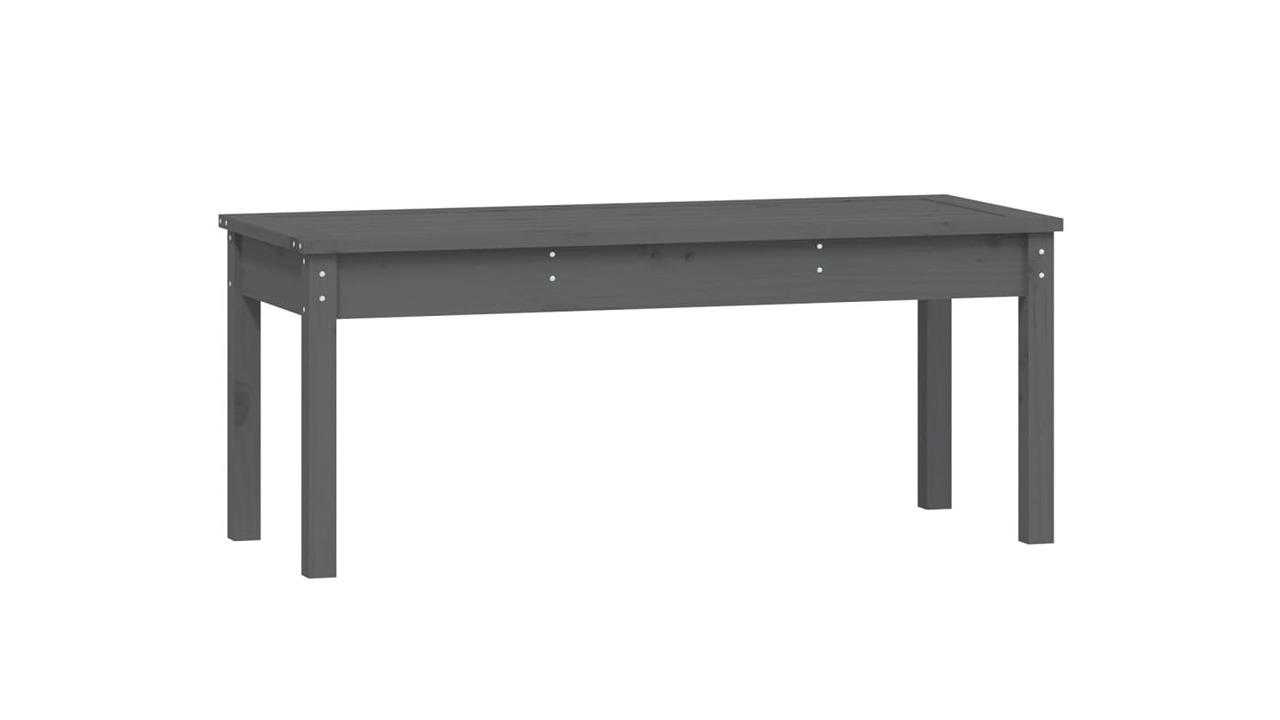vidaXL Grey Solid Pine Wood Garden Bench - 109 x 44 x 45cm