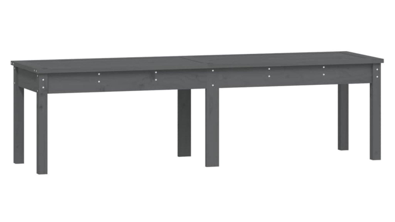 vidaXL Grey Solid Pine Wood 2-Seater 159.5 x 44 x 45cm Garden Bench
