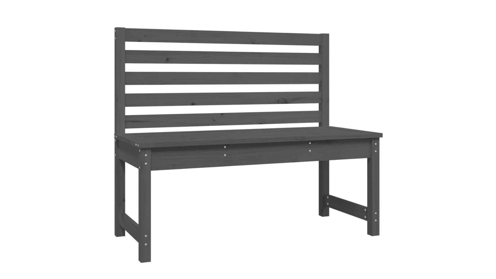 vidaXL Grey Solid Wood Pine Garden Bench - 109cm